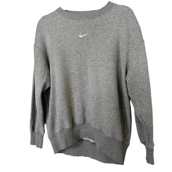 Nike Sweatshirt Womens XS Gray Phoenix Crewneck Fleece Oversized Center Swoosh - Picture 2 of 6